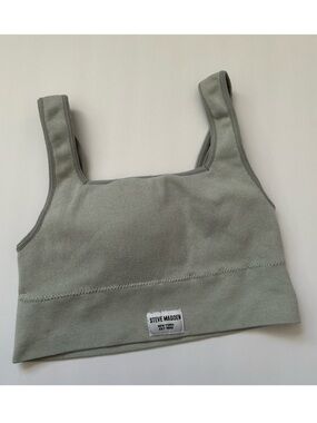 🩷STEVE MADDEN GRAY LOUNGEWEAR RIBBED SPORTS BRA WITH PADDING SIZE SMALL